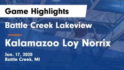 Battle Creek Lakeview  vs Kalamazoo Loy Norrix Game Highlights - Jan. 17, 2020