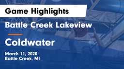 Battle Creek Lakeview  vs Coldwater  Game Highlights - March 11, 2020