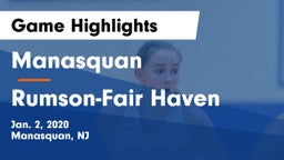 Manasquan  vs Rumson-Fair Haven  Game Highlights - Jan. 2, 2020