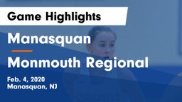 Manasquan  vs Monmouth Regional  Game Highlights - Feb. 4, 2020