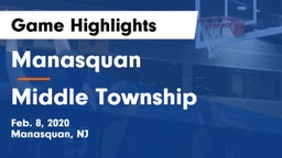 Manasquan  vs Middle Township  Game Highlights - Feb. 8, 2020