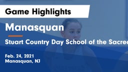 Manasquan  vs Stuart Country Day School of the Sacred Heart Game Highlights - Feb. 24, 2021