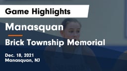 Manasquan  vs Brick Township Memorial  Game Highlights - Dec. 18, 2021