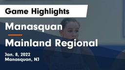 Manasquan  vs Mainland Regional  Game Highlights - Jan. 8, 2022