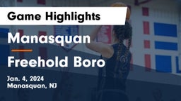 Manasquan  vs Freehold Boro  Game Highlights - Jan. 4, 2024