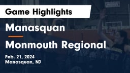 Manasquan  vs Monmouth Regional  Game Highlights - Feb. 21, 2024