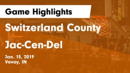 Switzerland County  vs Jac-Cen-Del  Game Highlights - Jan. 15, 2019