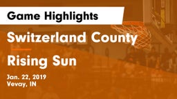 Switzerland County  vs Rising Sun  Game Highlights - Jan. 22, 2019