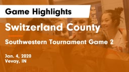 Switzerland County  vs Southwestern Tournament Game 2 Game Highlights - Jan. 4, 2020