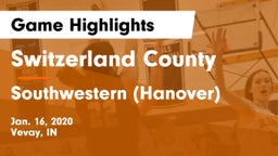 Switzerland County  vs Southwestern  (Hanover) Game Highlights - Jan. 16, 2020
