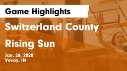 Switzerland County  vs Rising Sun  Game Highlights - Jan. 28, 2020
