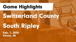 Switzerland County  vs South Ripley Game Highlights - Feb. 7, 2020