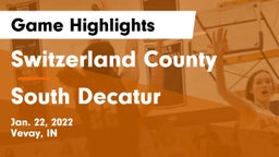 Switzerland County  vs South Decatur  Game Highlights - Jan. 22, 2022