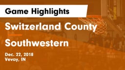 Switzerland County  vs Southwestern Game Highlights - Dec. 22, 2018