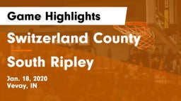 Switzerland County  vs South Ripley Game Highlights - Jan. 18, 2020