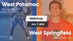 Matchup: West Potomac High vs. West Springfield  2016