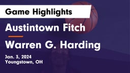 Austintown Fitch  vs Warren G. Harding  Game Highlights - Jan. 3, 2024