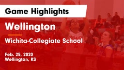 Wellington  vs Wichita-Collegiate School  Game Highlights - Feb. 25, 2020