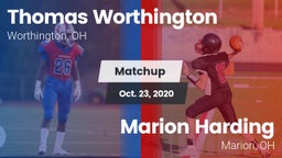 Matchup: Thomas Worthington vs. Marion Harding  2020