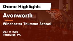 Avonworth  vs Winchester Thurston School Game Highlights - Dec. 2, 2023