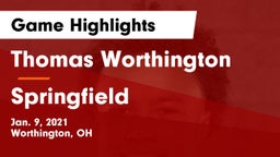 Thomas Worthington  vs Springfield  Game Highlights - Jan. 9, 2021