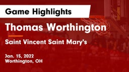 Thomas Worthington  vs Saint Vincent Saint Mary's Game Highlights - Jan. 15, 2022