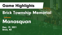 Brick Township Memorial  vs Manasquan  Game Highlights - Dec. 19, 2021