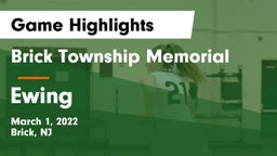 Brick Township Memorial  vs Ewing  Game Highlights - March 1, 2022