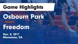 Osbourn Park  vs Freedom  Game Highlights - Dec. 8, 2017
