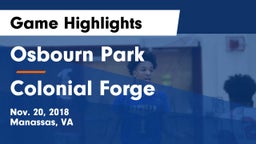 Osbourn Park  vs Colonial Forge  Game Highlights - Nov. 20, 2018