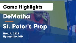 DeMatha  vs St. Peter's Prep  Game Highlights - Nov. 4, 2023