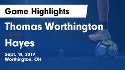 Thomas Worthington  vs Hayes  Game Highlights - Sept. 10, 2019