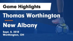 Thomas Worthington  vs New Albany Game Highlights - Sept. 8, 2018