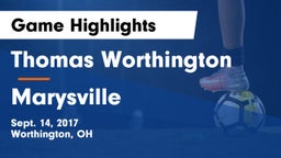 Thomas Worthington  vs Marysville  Game Highlights - Sept. 14, 2017