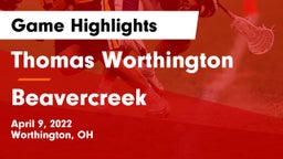 Thomas Worthington  vs Beavercreek  Game Highlights - April 9, 2022
