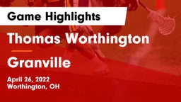 Thomas Worthington  vs Granville  Game Highlights - April 26, 2022
