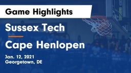 Sussex Tech  vs Cape Henlopen  Game Highlights - Jan. 12, 2021