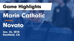 Marin Catholic  vs Novato  Game Highlights - Jan. 26, 2018