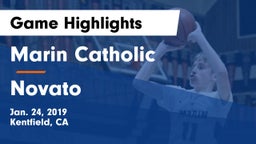 Marin Catholic  vs Novato  Game Highlights - Jan. 24, 2019