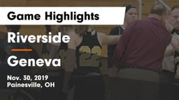Riverside  vs Geneva  Game Highlights - Nov. 30, 2019