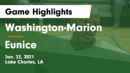 Washington-Marion  vs Eunice  Game Highlights - Jan. 22, 2021