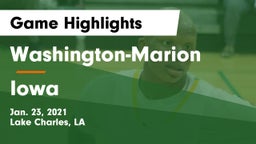 Washington-Marion  vs Iowa  Game Highlights - Jan. 23, 2021