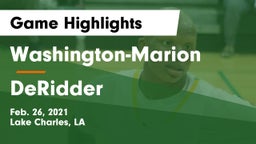 Washington-Marion  vs DeRidder  Game Highlights - Feb. 26, 2021
