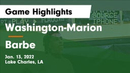 Washington-Marion  vs Barbe  Game Highlights - Jan. 13, 2022