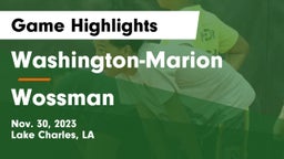 Washington-Marion  vs Wossman  Game Highlights - Nov. 30, 2023