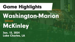 Washington-Marion  vs McKinley  Game Highlights - Jan. 13, 2024