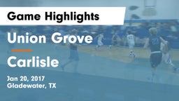 Union Grove  vs Carlisle Game Highlights - Jan 20, 2017