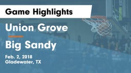 Union Grove  vs Big Sandy  Game Highlights - Feb. 2, 2018