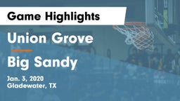 Union Grove  vs Big Sandy  Game Highlights - Jan. 3, 2020