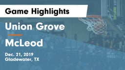 Union Grove  vs McLeod Game Highlights - Dec. 21, 2019
